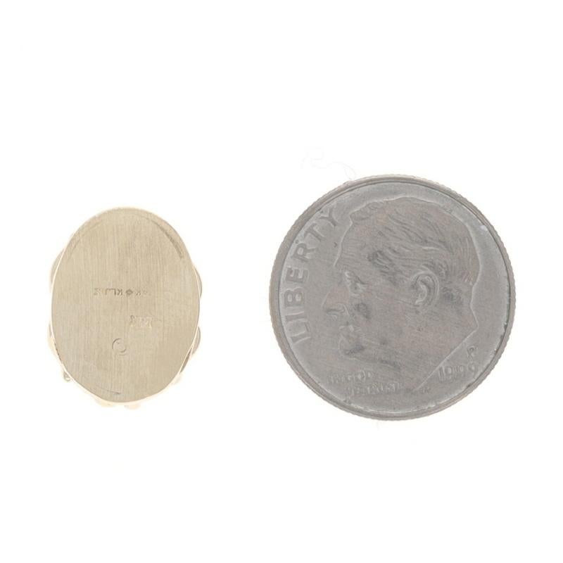 Gelbgold australischen Opal Solitär Slide Charme - 14k Oval Cabochon .41ct im Zustand ��„Hervorragend“ im Angebot in Greensboro, NC