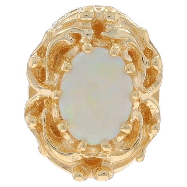 Charm a scorrimento con solitario di opale australiano in oro giallo - 14k Oval Cabochon .41ct