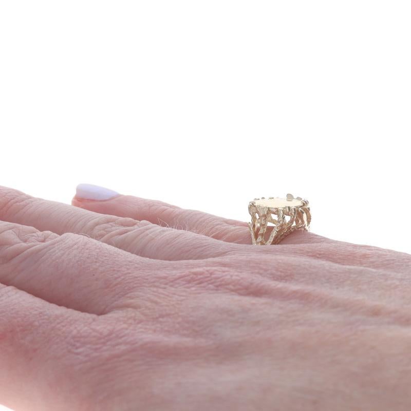 Moneta d'oro giallo autentica 1865 Peso messicano Maximiliano Emperador Anello 14k 22k in vendita 1