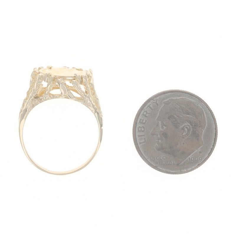 Moneta d'oro giallo autentica 1865 Peso messicano Maximiliano Emperador Anello 14k 22k in vendita 2