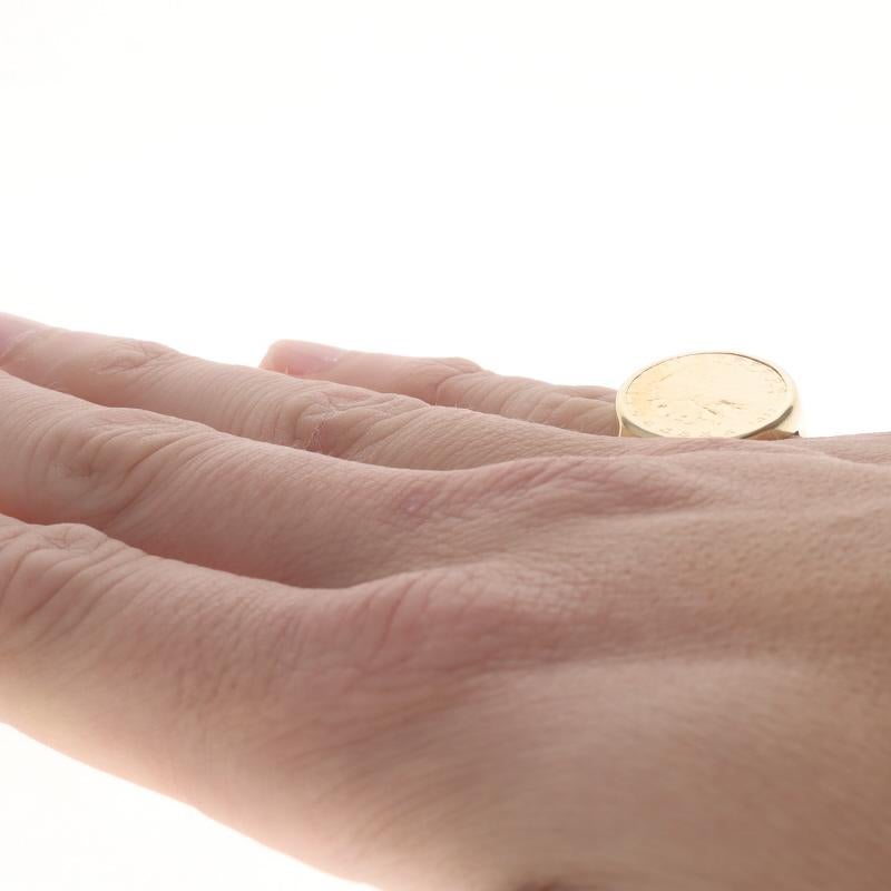 Anello di monete da uomo in oro giallo autentico 1911 $2,50 Quarter Eagle, oro 14k .900 in vendita 1