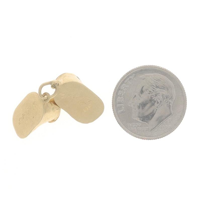 Women's or Men's Yellow Gold Baby Shoes Charm - 14k First Steps Infant Walkers For Sale
