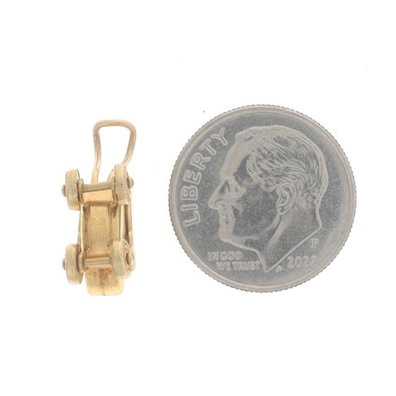 Women's Yellow Gold Baby Stroller Charm - 10k Infant Pram Carriage Moves For Sale