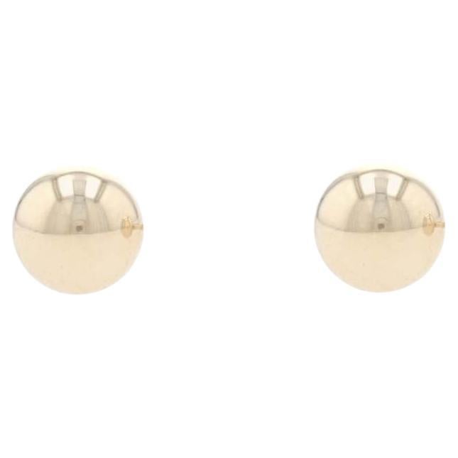 Yellow Gold Ball Dot Stud Earrings - 14k Bead Pierced