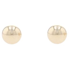 Yellow Gold Ball Dot Stud Earrings - 14k Bead Pierced