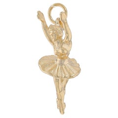 Breloque en or jaune Ballerine sur pointes - 14k Danse classique Ballet
