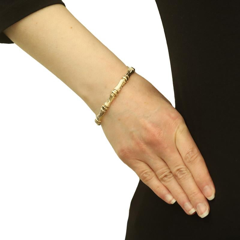 Bracelet à maillons bambou en or jaune 7