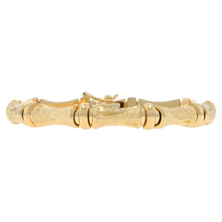 Bracciale Bamboo in oro giallo 7" - 14k inciso