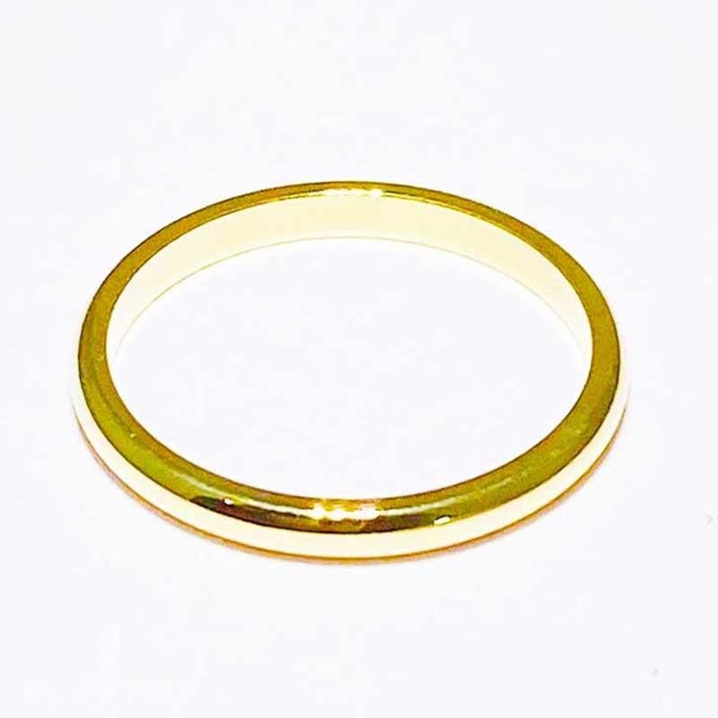 For Sale:  Yellow Gold Band, 14k Gold Half Round Wedding Band High Polished 3