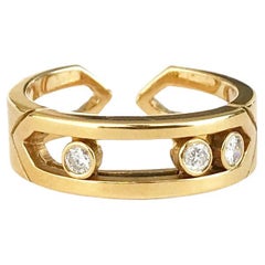Yellow Gold Band Ring set with Diamonds