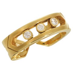 Bague en or jaune sertie de diamants