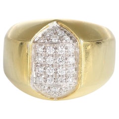 Gelbgoldbandring mit Diamant-Pavé-Raute, 0,45 Karat