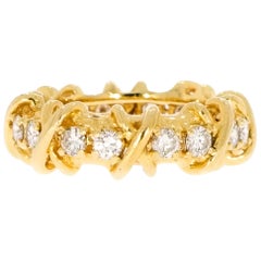 Yellow Gold Band with Diamond