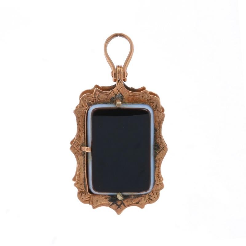 Pendentif de deuil victorien en or jaune - 10k Memento Mori Bon état - En vente à Greensboro, NC