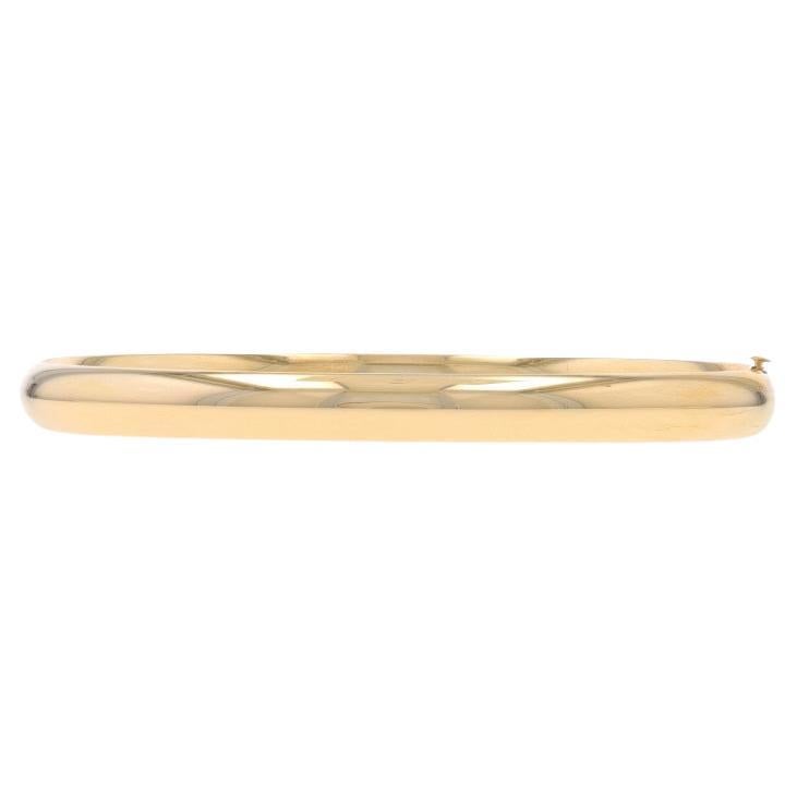 Yellow Gold Bangle Bracelet 7 1/2" - 14k Oval