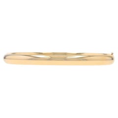 Yellow Gold Bangle Bracelet 7 1/2" - 14k Oval
