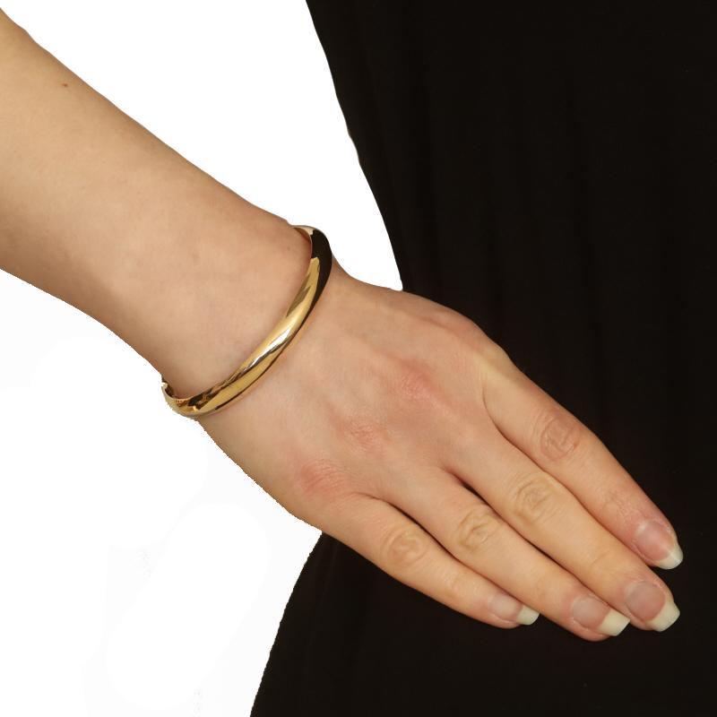 Yellow Gold Bangle Bracelet 7 1/4