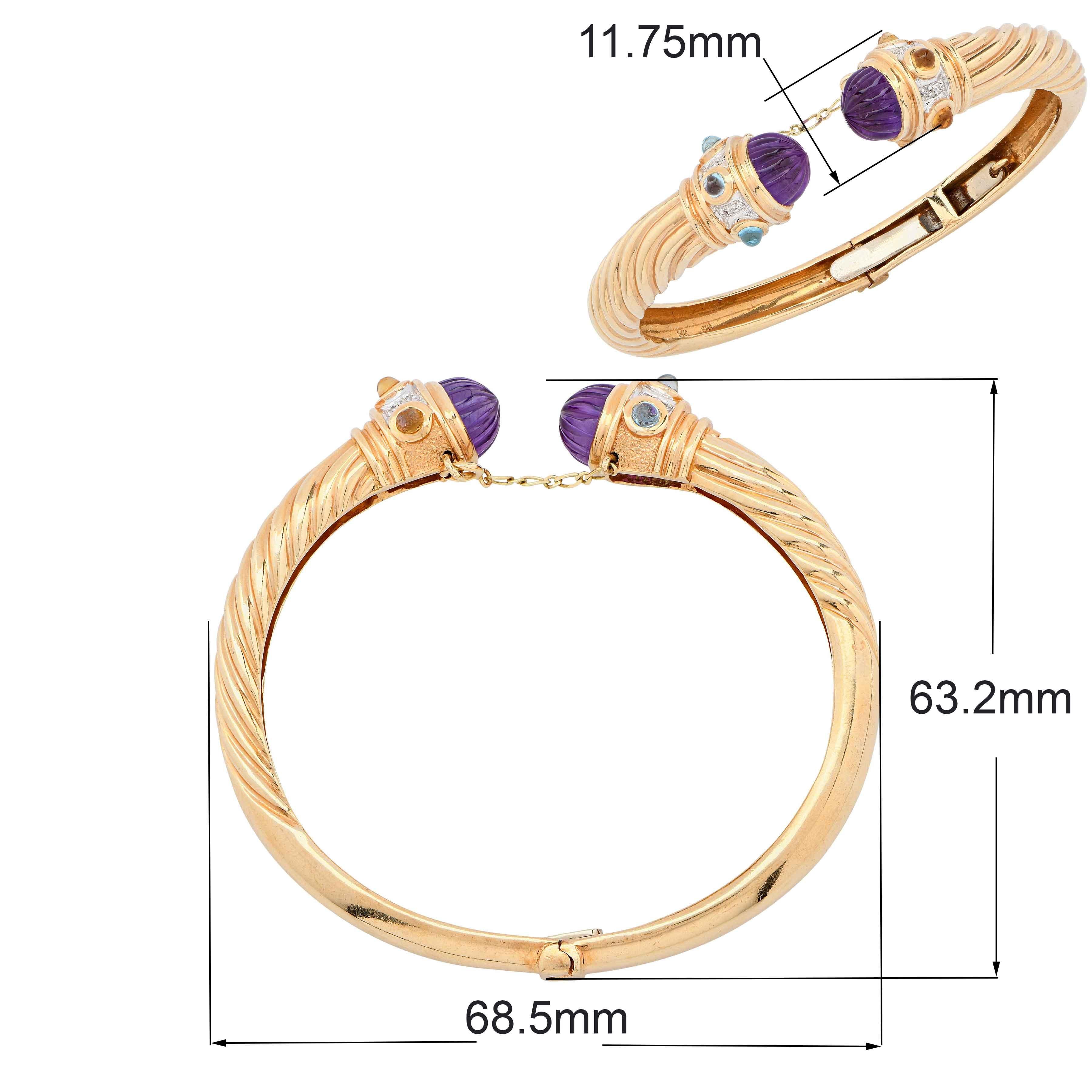 amethyst and gold bracelet