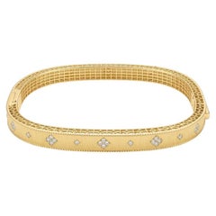 Yellow Gold Bangle With Diamond In 14K