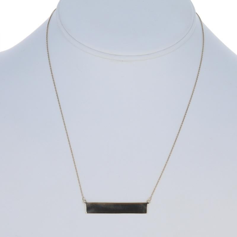 Collier en or jaune avec pendentif en forme de barre - 10k Gravable Ajustable Excellent état - En vente à Greensboro, NC