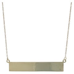 Collier en or jaune avec pendentif en forme de barre - 10k Gravable Ajustable
