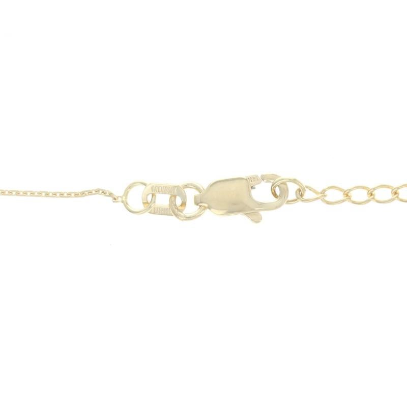 Women's Yellow Gold Bar Pendant Necklace - 14k Engravable Adjustable For Sale