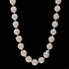 Yellow Gold Baroque Pearl Knotted Strand Necklace 18" - 14k Beads
