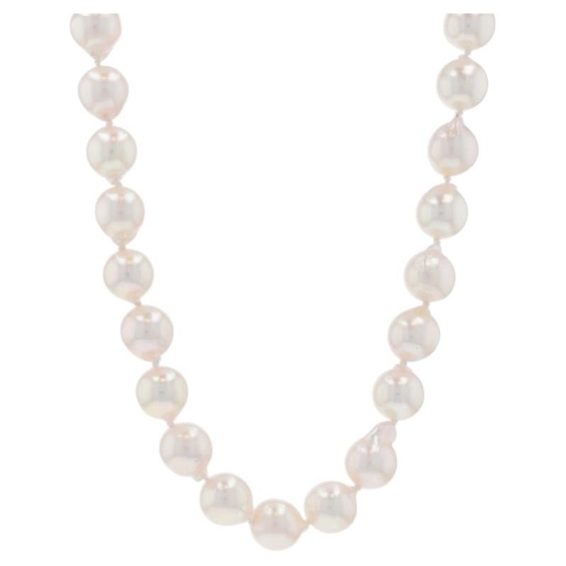 Collar anudado de perlas barrocas de oro amarillo 18" - Cuentas de 14k en venta
