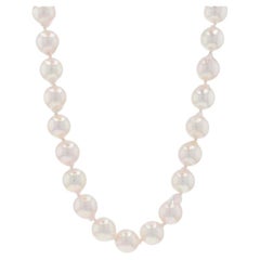 Yellow Gold Baroque Pearl Knotted Strand Necklace 18" - 14k Beads