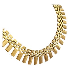 Yellow Gold Bars Necklace, Original Vintage Model from the 1960s