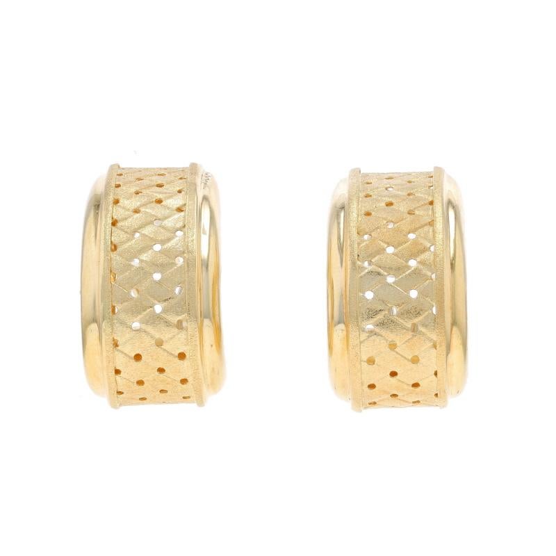 Donna Orecchini a cerchio J Gold con trama a cestino 14k con traforo in vendita