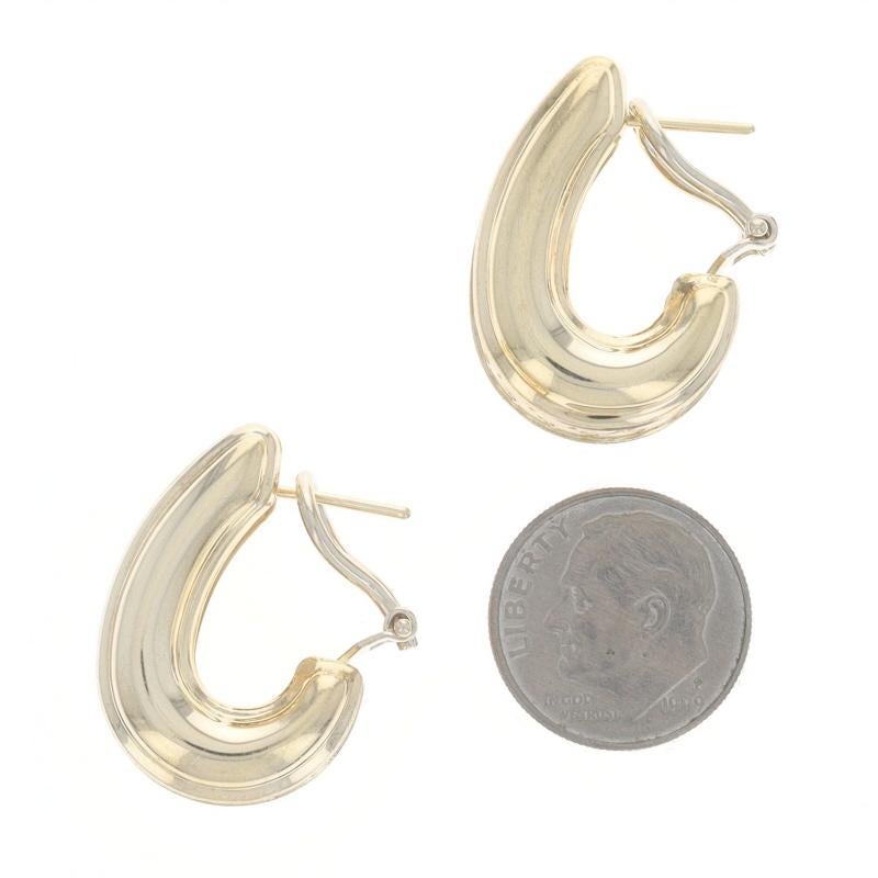 Orecchini a cerchio J Gold con trama a cestino 14k con traforo in vendita 1