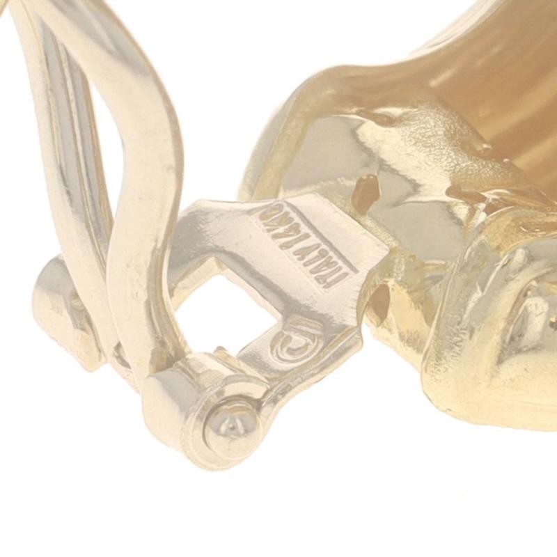 Orecchini a cerchio J Gold con trama a cestino 14k con traforo in vendita 3