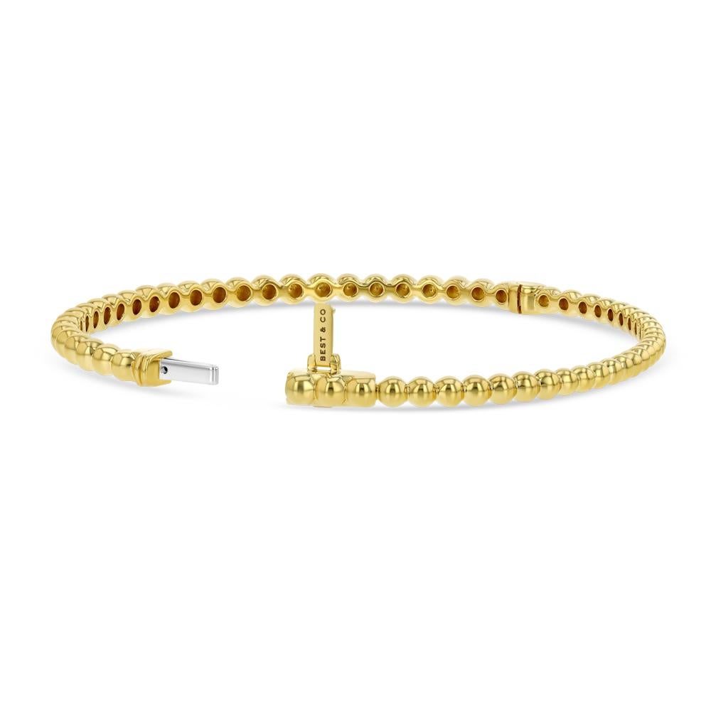 Yellow Gold Bead Bangle In New Condition For Sale In Aspen, CO