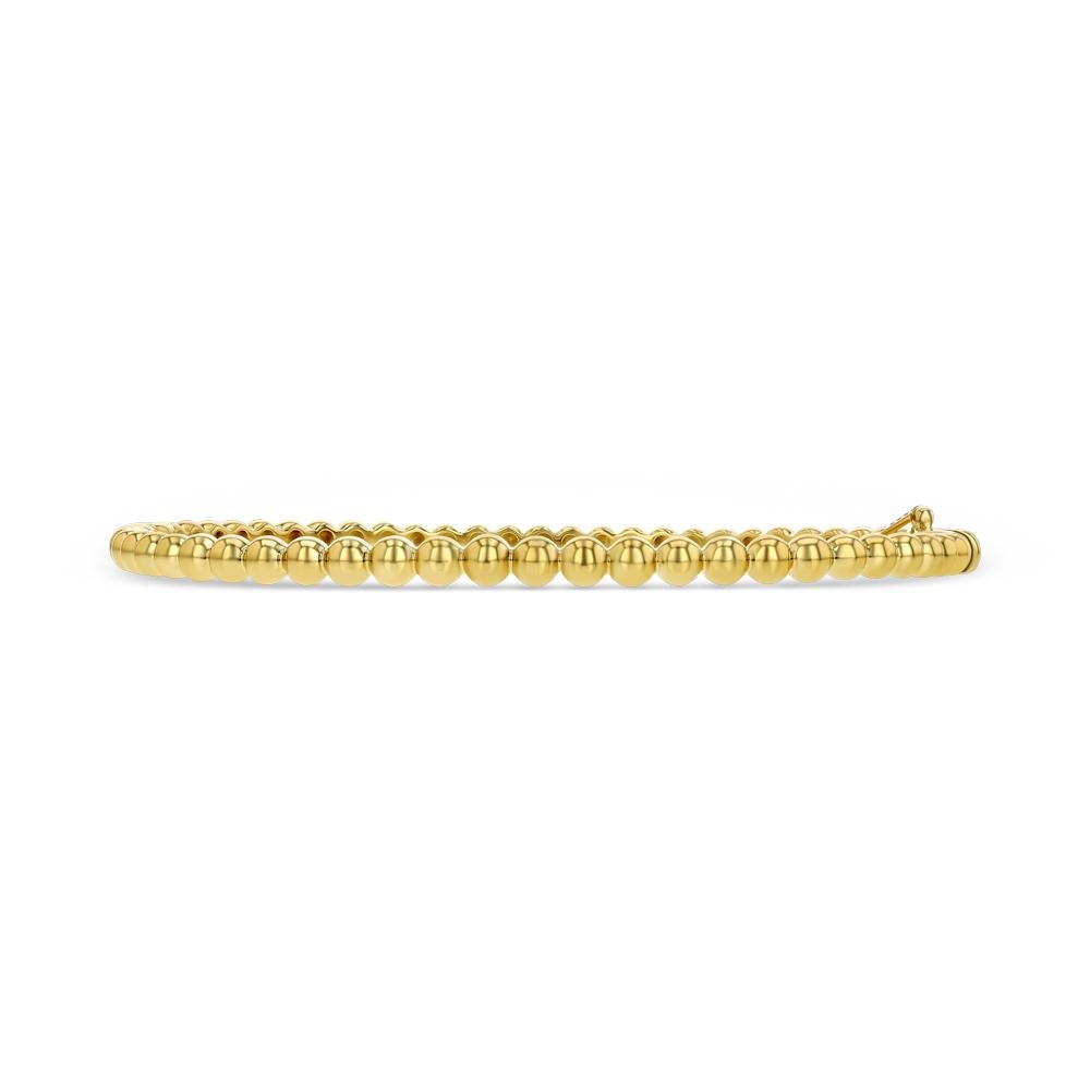 Women's or Men's Yellow Gold Bead Bangle For Sale