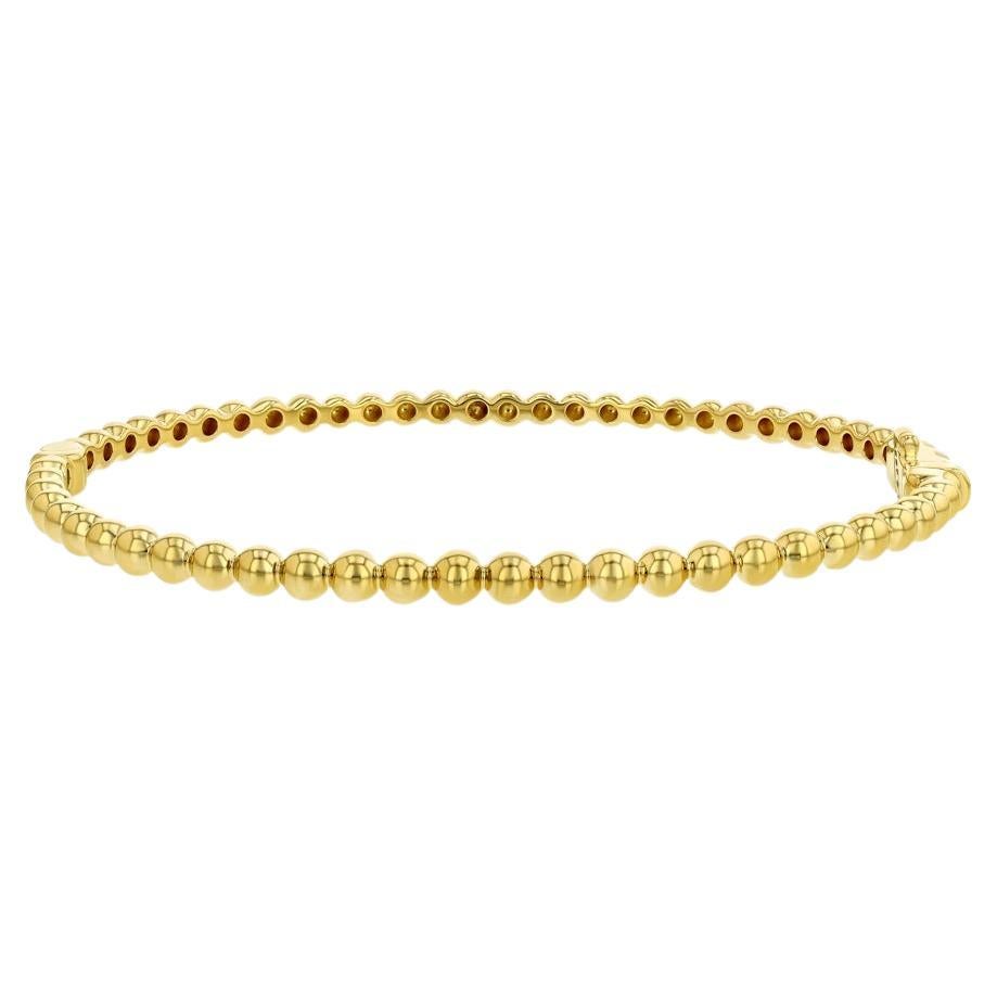 Yellow Gold Bead Bangle For Sale