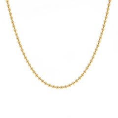 Yellow Gold Bead Chain Necklace 12" 10k