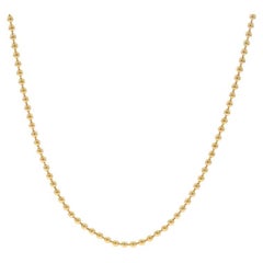 Yellow Gold Bead Chain Necklace 29 3/4" - 14k Italy