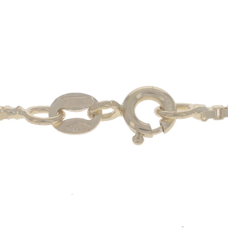 Yellow Gold Bead Station Box Chain Bracelet 6 3/4