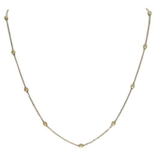 14K Vintage Diamond Station Chain Necklace Yellow Gold For Sale at ...