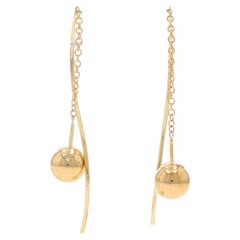 Gelbgold Perleneinfädler Ohrringe - 14k Ball Orb durchbohrt