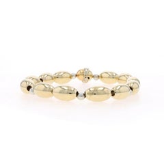 Yellow Gold Beaded Chain Bracelet 8" - 14k