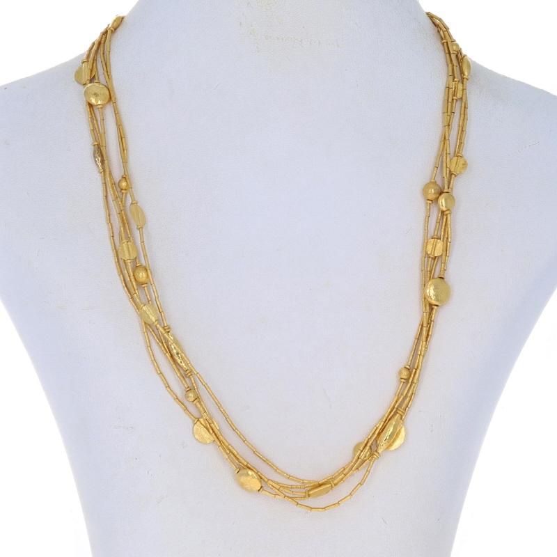 Collier à cinq brins en or jaune - 985 Textured Adjustable Excellent état - En vente à Greensboro, NC