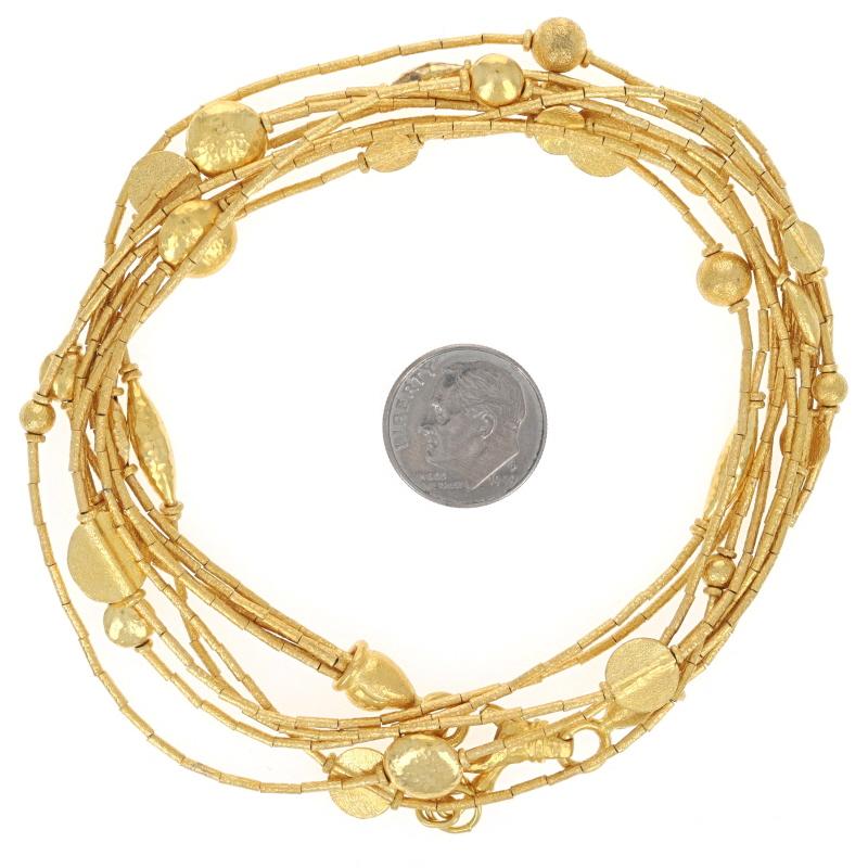 Collier à cinq brins en or jaune - 985 Textured Adjustable en vente 1