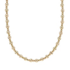 Yellow Gold Beaded Necklace 17" - 14k