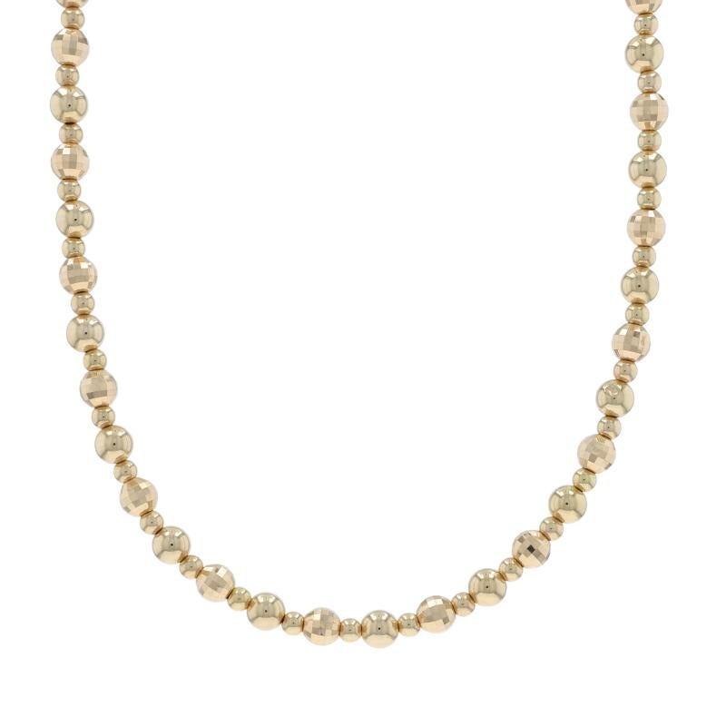 Collar de cuentas de oro amarillo 17" - 14k en venta