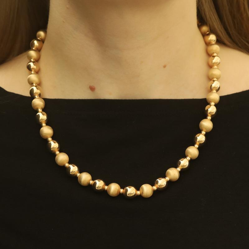 Donna Collana di perline in oro giallo 20 1/4