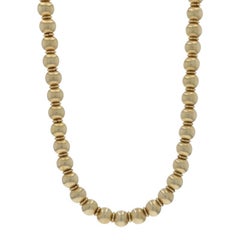 Yellow Gold Beaded Strand Necklace 18" - 18k