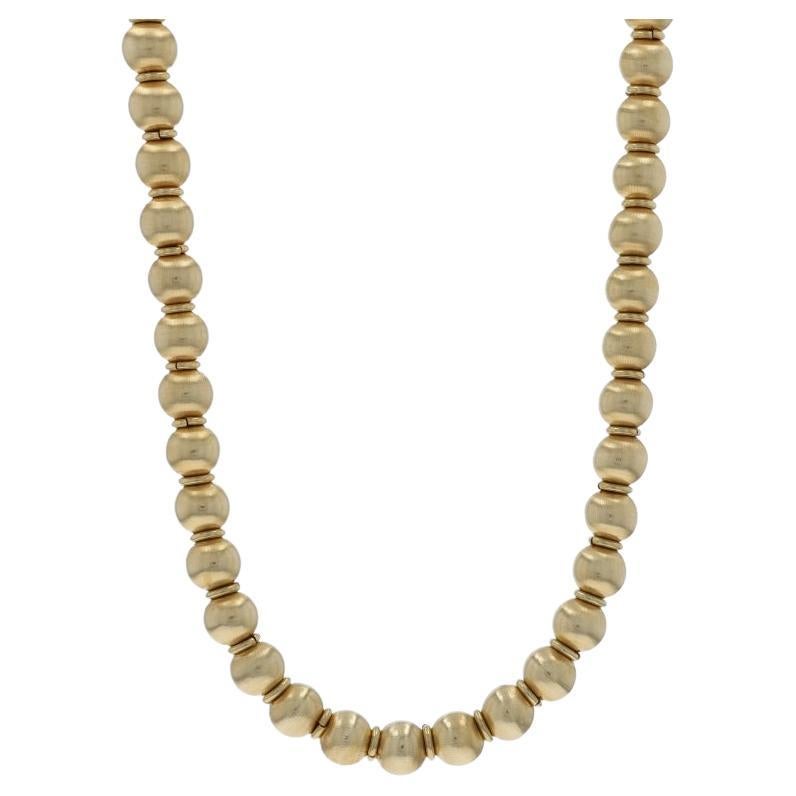Yellow Gold Beaded Strand Necklace 18" - 18k im Angebot