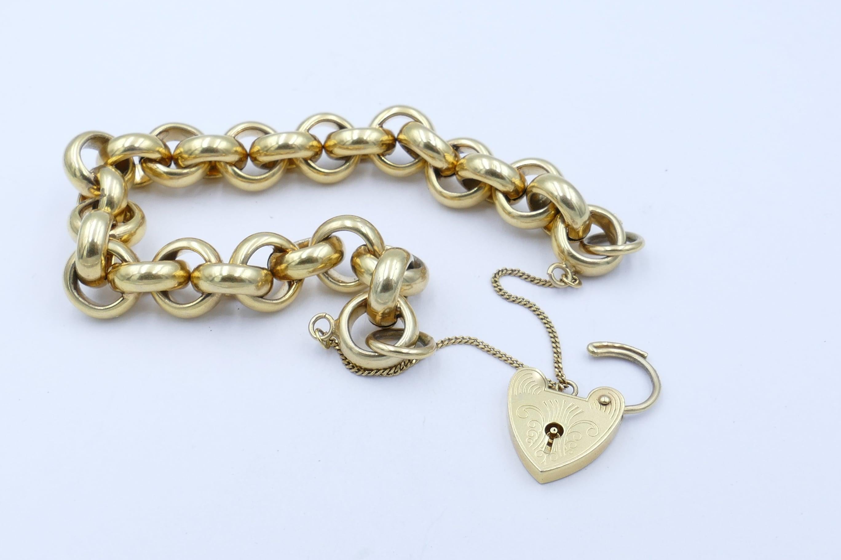 Modern Yellow Gold Belcher Link Bracelet For Sale